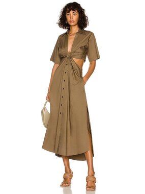 A.L.C. Georgia Dress in Dried Basil 12 Womens Long Maxi Dress